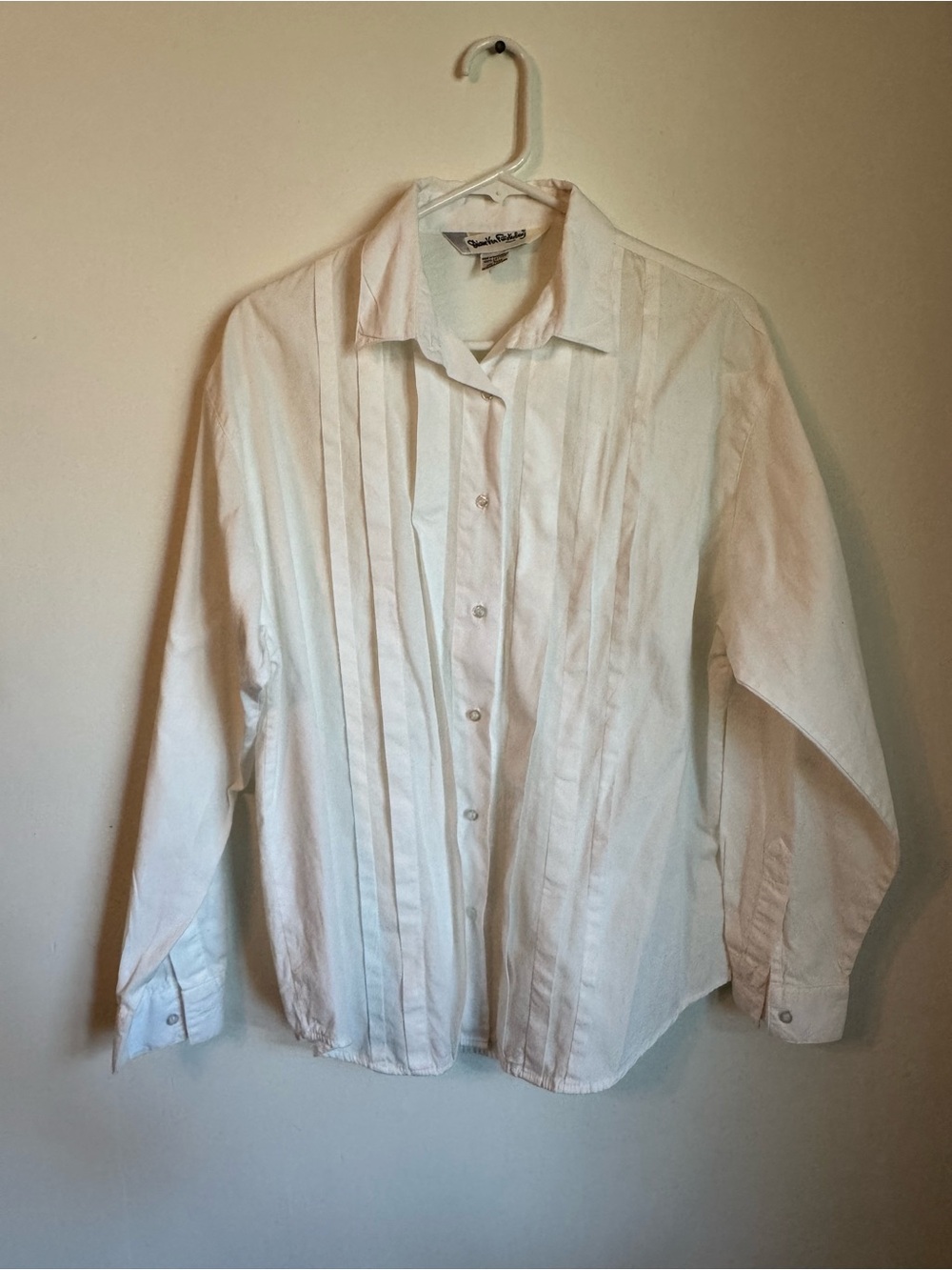 Vintage DVF Classic Button-Down Pintuck Blouse